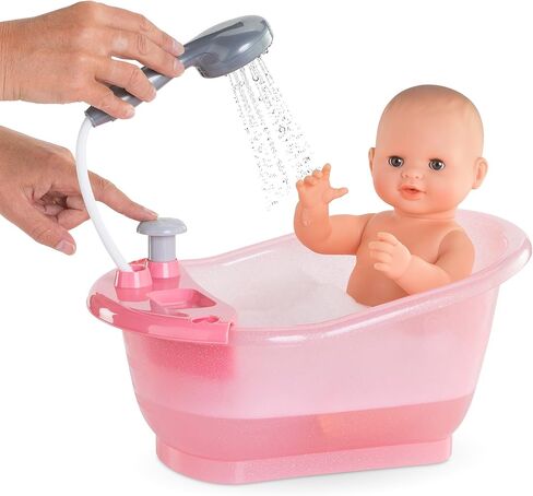 Corolle Baby Doll Bathtub with Shower - Accessory Play Set for 12" & 14" Dolls, Pink in Saudi Arabia