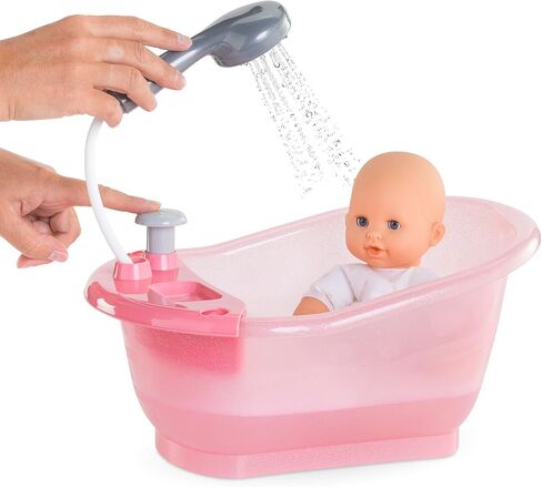 Corolle Baby Doll Bathtub with Shower - Accessory Play Set for 12" & 14" Dolls, Pink in Saudi Arabia