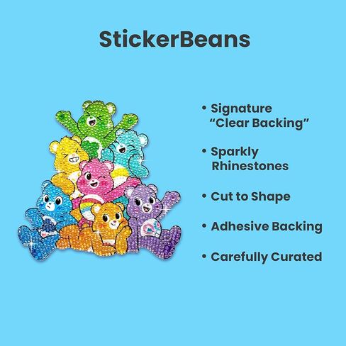 StickerBeans® Rhinestone Stickers – 5" Care Bear Bunch of Besties - Large, Unique, Sparkly, and Cut-to-Shape for Collecting, Trading, Decorating Laptops, Journals, Scrapbooks - Kids & Teens in Saudi Arabia