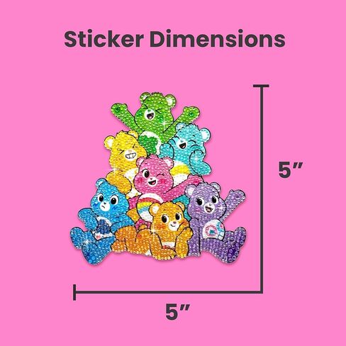 StickerBeans® Rhinestone Stickers – 5" Care Bear Bunch of Besties - Large, Unique, Sparkly, and Cut-to-Shape for Collecting, Trading, Decorating Laptops, Journals, Scrapbooks - Kids & Teens in Saudi Arabia