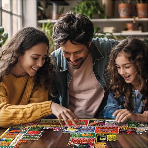 White Mountain 1000 Piece Jigsaw Puzzle Funny States Collage Puzzles with Large Pieces Gift for Adults and Family 24"x30" - State Trivia in Saudi Arabia