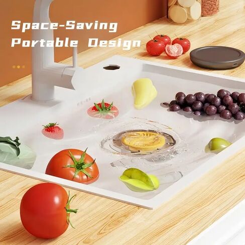 غسالة الفواكه والخضروات، منظف كهربائي، مياه تحليلية أسرع، مع منطقة تفاعل كبيرة، عد تنازلي لمدة 6 دقائق، مثالية لتنظيف الفاكهة والخضروات والأرز وأدوات المائدة (بيج) in Kuwait