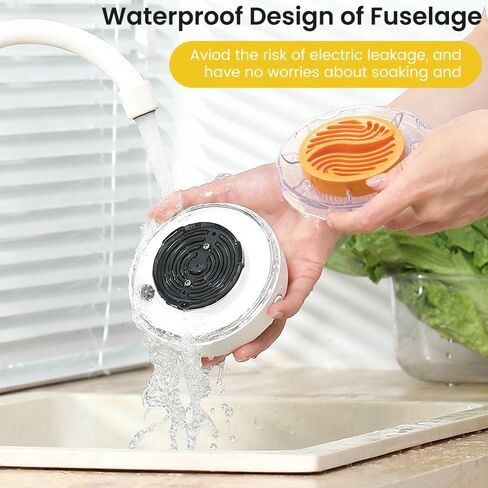 غسالة الفواكه والخضروات، منظف كهربائي، مياه تحليلية أسرع، مع منطقة تفاعل كبيرة، عد تنازلي لمدة 6 دقائق، مثالية لتنظيف الفاكهة والخضروات والأرز وأدوات المائدة (بيج) in Kuwait