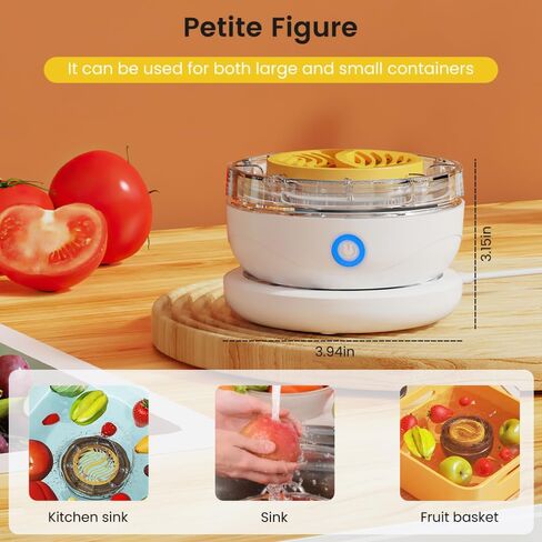 غسالة الفواكه والخضروات، منظف كهربائي، مياه تحليلية أسرع، مع منطقة تفاعل كبيرة، عد تنازلي لمدة 6 دقائق، مثالية لتنظيف الفاكهة والخضروات والأرز وأدوات المائدة (بيج) in Kuwait