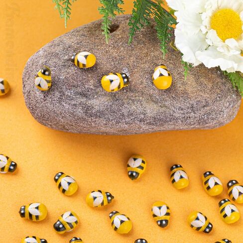 Framendino, 300 Pack Tiny Wooden Bee Decorations Wood Mini Bees Decor Self-Adhesive Bumble for Craft DIY Bee-Themed Party in Saudi Arabia