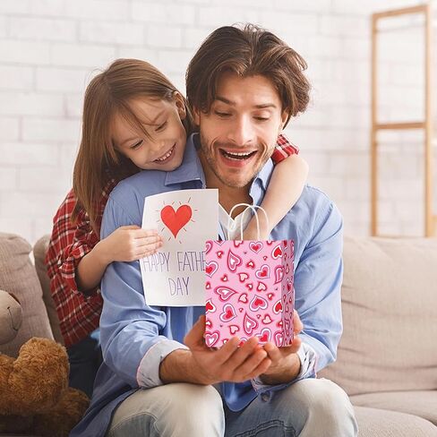 WINTMING 16 قطعة من أكياس هدايا عيد الحب، أكياس ورقية على شكل قلب مع مقابض، حقيبة هدايا لحفلات الذكرى السنوية لعيد الحب، حقيبة هدايا للمهرجانات in Kuwait
