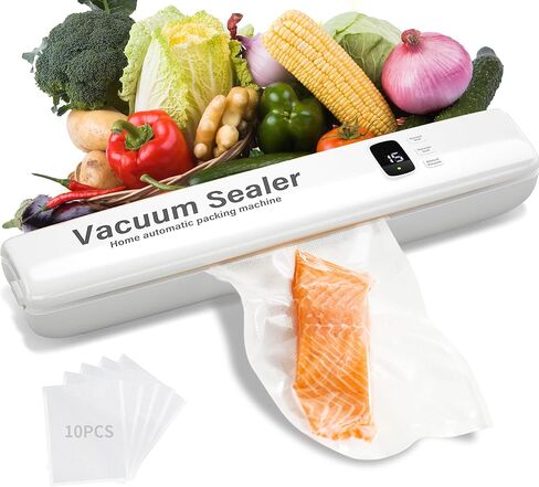 Food Vacuum Sealer 20 Vacuum Sealer Bags, Automatic Food Vacuum Sealer, Digital Display and Independent Sealing Function in Saudi Arabia