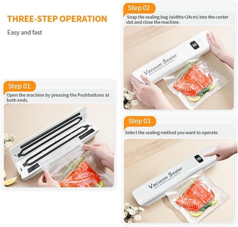 Food Vacuum Sealer 20 Vacuum Sealer Bags, Automatic Food Vacuum Sealer, Digital Display and Independent Sealing Function in Saudi Arabia