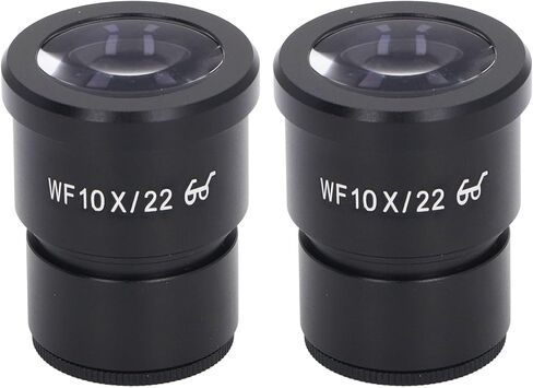 قطعتان من عدسة المجهر 10X، عدسة بيولوجية بزاوية واسعة، عدسة عينية واسعة النطاق من سبائك الألومنيوم مع نقطة عين 22 مم، عدسة عينية لمعظم المجاهر، تركيب 30 مم in Kuwait