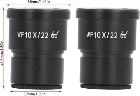 قطعتان من عدسة المجهر 10X، عدسة بيولوجية بزاوية واسعة، عدسة عينية واسعة النطاق من سبائك الألومنيوم مع نقطة عين 22 مم، عدسة عينية لمعظم المجاهر، تركيب 30 مم in Kuwait