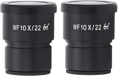 قطعتان من عدسة المجهر 10X، عدسة بيولوجية بزاوية واسعة، عدسة عينية واسعة النطاق من سبائك الألومنيوم مع نقطة عين 22 مم، عدسة عينية لمعظم المجاهر، تركيب 30 مم in Kuwait