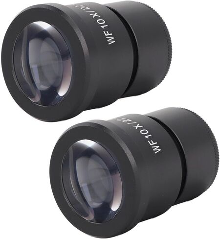 قطعتان من عدسة المجهر 10X، عدسة بيولوجية بزاوية واسعة، عدسة عينية واسعة النطاق من سبائك الألومنيوم مع نقطة عين 22 مم، عدسة عينية لمعظم المجاهر، تركيب 30 مم in Kuwait