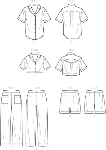 Simplicity SS9610H5 Misses' Top، والسراويل ذات الساق المستقيمة، ومجموعة أنماط الخياطة القصيرة، رمز التصميم S9610، الأحجام 6-8-10-12-14 in Kuwait