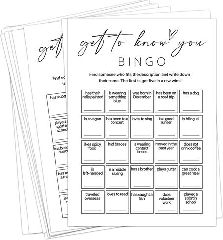 Office Bingo Cards, 25 Unique Randomized 5x7 Sheets, Get to Know You Bingo Game for Adults, Ice Breaker Office Party Games, Team Building Games for Work, High Replay Value - B005 in Saudi Arabia