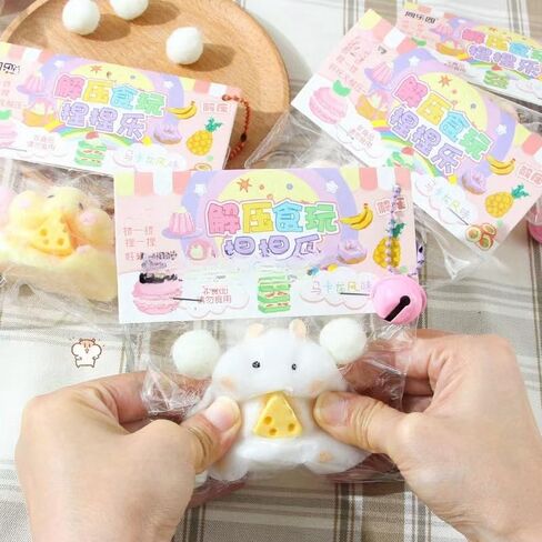 قطعتان من ألعاب الضغط الهامستر الإسفنجية، 3 بوصات كبيرة ولطيفة وناعمة لتخفيف التوتر من أجل هدايا حفلات الأطفال، عائلة قرصة، ألعاب تململ مناسبة للبالغين والأطفال الكبار in Kuwait