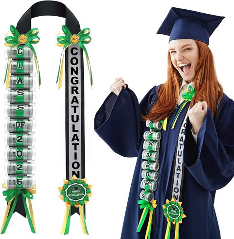 Lyrow Graduation Money Lei Class of 2026 Double Braided Lei Gift Graduation Cash Gifts Pull Ideas for High School College Party Supplies(Blue) in Saudi Arabia