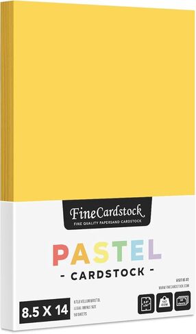 8.5" x 14" Pastel Color Cardstock Paper for Arts and Crafts, School Projects, Scrapbooking, Stationery Printing | Medium Weight 67lb Vellum Bristol (147gsm) Card Stock | 50 Sheets per Pack (Cream) in Saudi Arabia