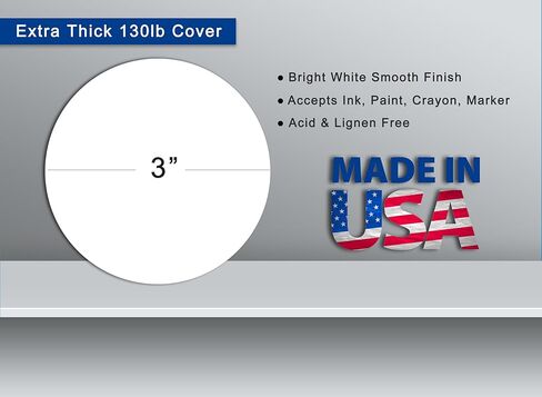 60 Pieces Extra Thick White Circle Cardstock - 3 Inch Round - Heavyweight 130lb Cover Circle Cutouts - For Spin Art Refill, Mum Backer for Homecoming, DIY Coasters, Scrapbooking, & Crafts in Saudi Arabia