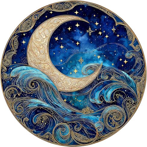 1000 Piece Puzzle for Adults - Waves Stars and Moon Jigsaw Puzzles - Impossible Hard Difficult Challenging Jigsaw Puzzle -Brain Teaser Adult Puzzles - Christmas Birthday Gifts for Women/Men in Saudi Arabia