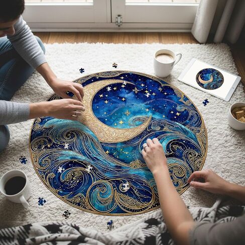 1000 Piece Puzzle for Adults - Waves Stars and Moon Jigsaw Puzzles - Impossible Hard Difficult Challenging Jigsaw Puzzle -Brain Teaser Adult Puzzles - Christmas Birthday Gifts for Women/Men in Saudi Arabia