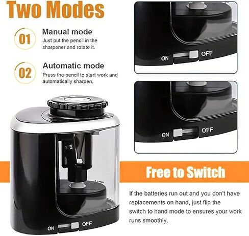 Electric Pencil Sharpener, Quick Pencil Sharpener, Suitable for School,Office,Home (Black-No Batteries) in Saudi Arabia