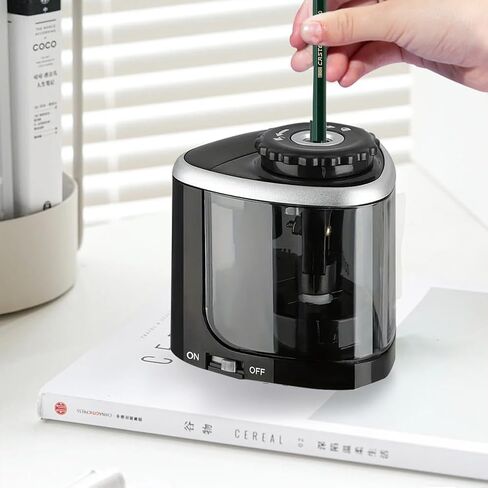 Electric Pencil Sharpener, Quick Pencil Sharpener, Suitable for School,Office,Home (Black-No Batteries) in Saudi Arabia