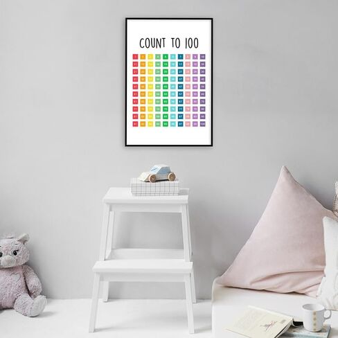 Count To 100 Poster - Colorful Educational Poster For Classroom - 12 x 18 Inch Premium Gloss Poster - Decorative Poster For Classroom Dorms Office And Home - Made in USA - FHJP098 in Saudi Arabia