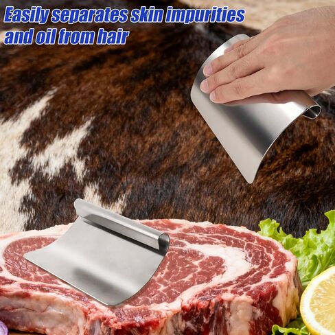 2pcs Fleshing Knife for Hides, Stainless Steel Rounded Corner Animal Skin Scraper Taxidermy Leather Making Tool Kit for Fur Impurity Oil Removal in Saudi Arabia