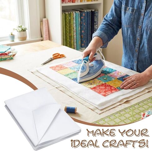 Tegeme 45" x 120" Premium Double Sided Fusible Quilting for Batting, Adhesive Fusible Cotton Blend Multipurpose Sewing Batting for Bedspreads Interior Decoration Crafts in Saudi Arabia