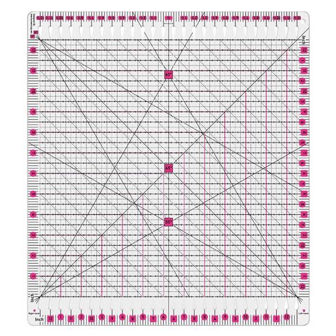 Quilting Ruler |12.5x12.5 Inch Slotted Quilting Ruler for Fabric Cutting, Sewing & Patchwork | Acrylic Quilt Ruler with Measurement in Saudi Arabia