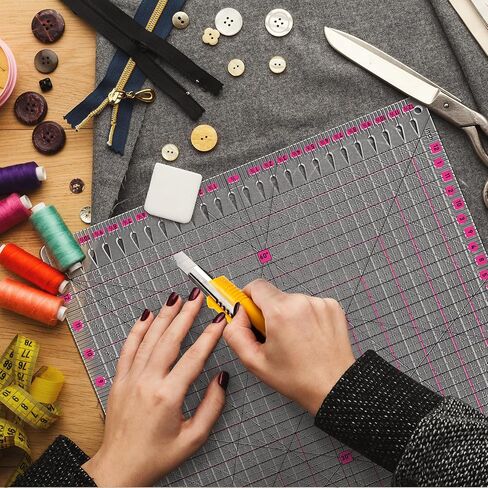 Quilting Ruler |12.5x12.5 Inch Slotted Quilting Ruler for Fabric Cutting, Sewing & Patchwork | Acrylic Quilt Ruler with Measurement in Saudi Arabia