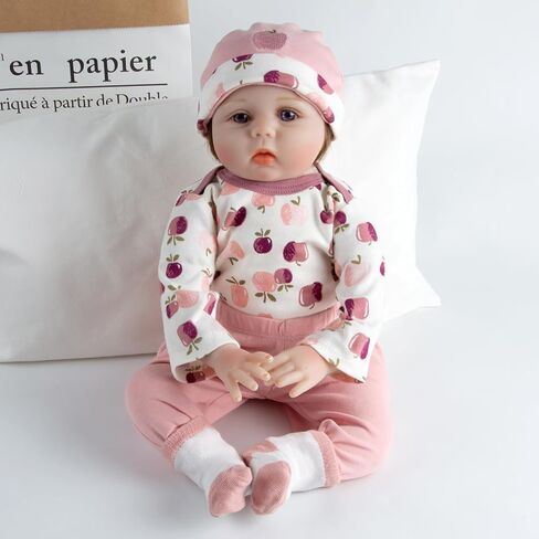 Reborn Baby Doll Clothes Girl Outfit Accessories for 17-22 Inch Reborn Dolls Baby Girl Doll Clothes 4pcs Set in Saudi Arabia