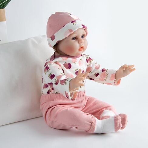 Reborn Baby Doll Clothes Girl Outfit Accessories for 17-22 Inch Reborn Dolls Baby Girl Doll Clothes 4pcs Set in Saudi Arabia