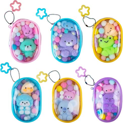 ORB Tabalicious Gacha Pouch TABA Squishy Keychain Charms - الأغنام والبط Gachapon TABA Squishies مع الحقيبة - ألعاب كرة الضغط الناعمة واللزجة TABA Fidget للأطفال وحقائب الظهر والمفاتيح والمزيد in Kuwait