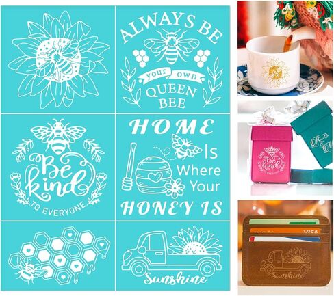 Bee Pattern Silk Screen Stencils Reusable Self Adhesive Stencils for Home Decor Wooden Boards Cups Shirts Walls Painting DIY Design in Saudi Arabia