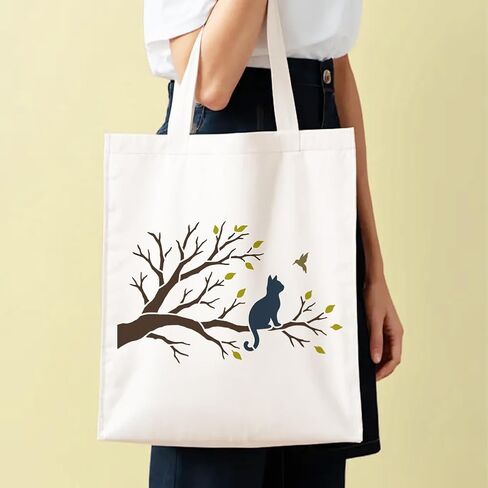 استنسل أشجار FINGERINSPIRE مع فرشاة 29.7 × 21 سم / 11.7 × 8.3 بوصة استنسل رسم للقطط قابل لإعادة الاستخدام على شكل طيور الحيوانات الأليفة، قالب تزيين على شكل حيوان للرسم على أثاث الأرضيات الخشبية in Kuwait