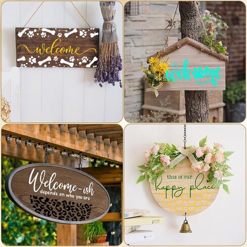 22 Pcs Welcome Stencils for Painting on Wood Doormat, 11.81'' Labor Day Large Welcome Letters Stencils, Half Round for Door Mats Furniture Sign Canvas DIY in Kuwait