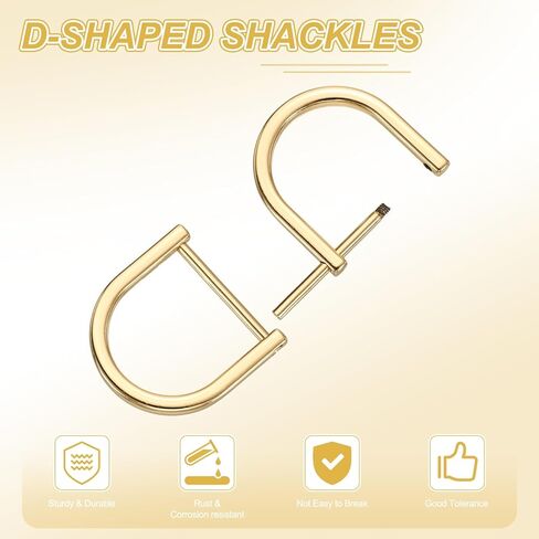 PATIKIL 1 Inch D-Rings Screw in Shackle, 4 Pcs Horseshoe Clasp U Shape D Rings with Screwdriver for Purse Keychain Strap Buckle DIY Leather Craft, Light Gold in Saudi Arabia