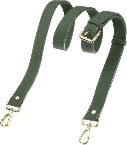 uxcell Genuine Leather Purse Strap, 41.7"-51.2" Adjustable Crossbody Replacement Straps 1" Width for Women Handbags Shoulder Bag (Black, Silver Buckle) in Saudi Arabia