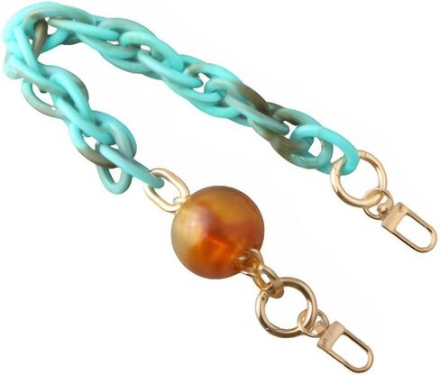MAHAVIMOKSA 1 Pack 40cm/15.8 Inches Acrylic Purse Chain Purse Shoulder Strap Replacement Strap with Push Clasp Clip Buckle for DIY Craft Purse Bag Making (Turquoise Green) in Saudi Arabia