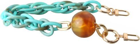 MAHAVIMOKSA 1 Pack 40cm/15.8 Inches Acrylic Purse Chain Purse Shoulder Strap Replacement Strap with Push Clasp Clip Buckle for DIY Craft Purse Bag Making (Turquoise Green) in Saudi Arabia