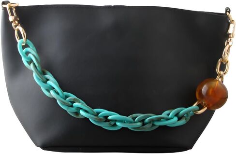 MAHAVIMOKSA 1 Pack 40cm/15.8 Inches Acrylic Purse Chain Purse Shoulder Strap Replacement Strap with Push Clasp Clip Buckle for DIY Craft Purse Bag Making (Turquoise Green) in Saudi Arabia