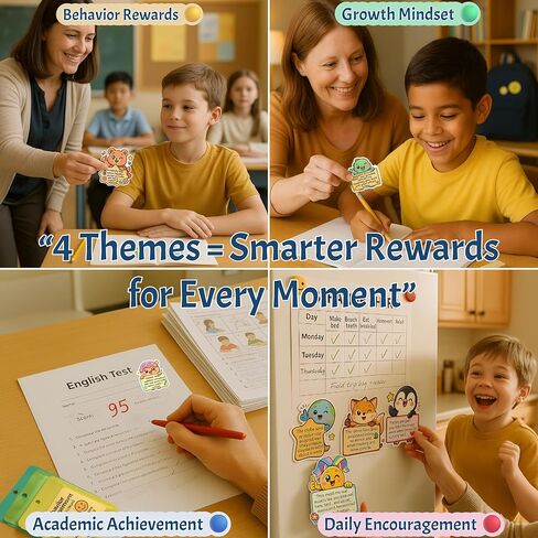 Large Kawaii Animal Motivational Stickers Pack 100 PCS – Big Classroom Reward Stickers for Kids Teens Teachers – 4 Themed Sets: Behavior, Growth, Achievement, Encouragement-1 in Saudi Arabia