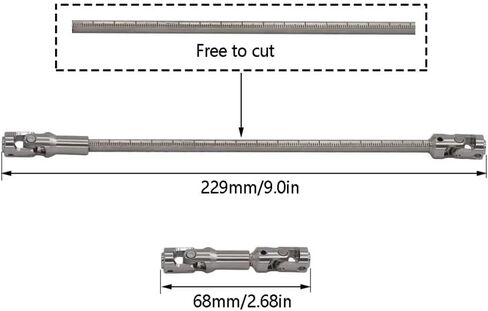 عمود محرك مشترك عالمي من الفولاذ المقاوم للصدأ DIY عمود محرك طول القطع لـ 1/10 LCG RC الزاحف روبوت SCX10 I II III TRX4 Capra(D) in Saudi Arabia