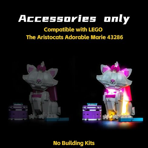 BrickBling LED Light Compatible with Lego The Aristocats Adorable Marie; Creative Lighting Compatible with Lego 43286-No Model Included in Saudi Arabia
