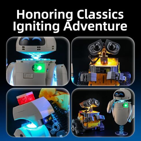 مصباح LED من YEABRICKS لنموذج مكعبات البناء Lego-43279 Disney Wall-E وEVE (مجموعة البناء غير متضمنة) in Saudi Arabia