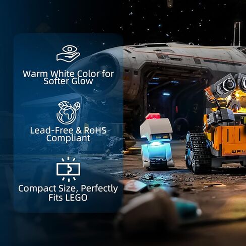 مصباح LED من YEABRICKS لنموذج مكعبات البناء Lego-43279 Disney Wall-E وEVE (مجموعة البناء غير متضمنة) in Saudi Arabia