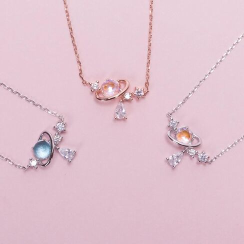 1Pc Aurora Water Drop Star Moon Necklace Cute Girl Clavicle Chain Heart Sweet Necklace in Saudi Arabia
