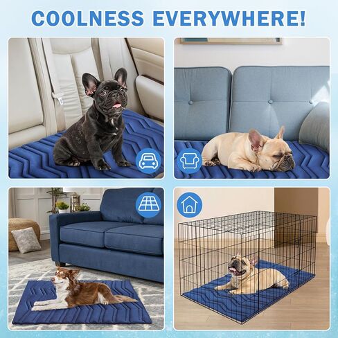 SCENEREAL Dog Cooling Mat for Crate, Thicken Self-Cooling Dog Pad Reversible (Cool & Warm), 48"x28" Pet Cool Bed for M Large XL Dogs,Kennel Sofa Mats Machine Washable, Durable Non-Toxic Gel, Outdoor in Kuwait