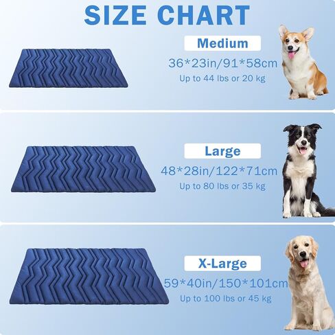 SCENEREAL Dog Cooling Mat for Crate, Thicken Self-Cooling Dog Pad Reversible (Cool & Warm), 48"x28" Pet Cool Bed for M Large XL Dogs,Kennel Sofa Mats Machine Washable, Durable Non-Toxic Gel, Outdoor in Kuwait